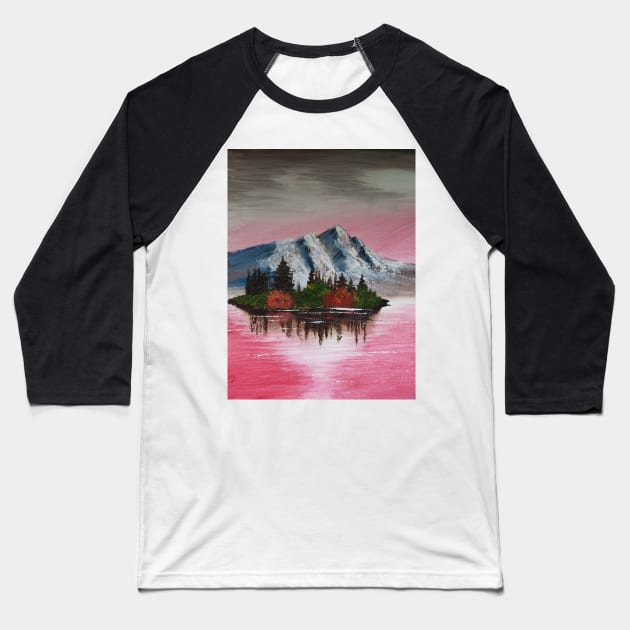 Mountain Scene Baseball T-Shirt by kburton99